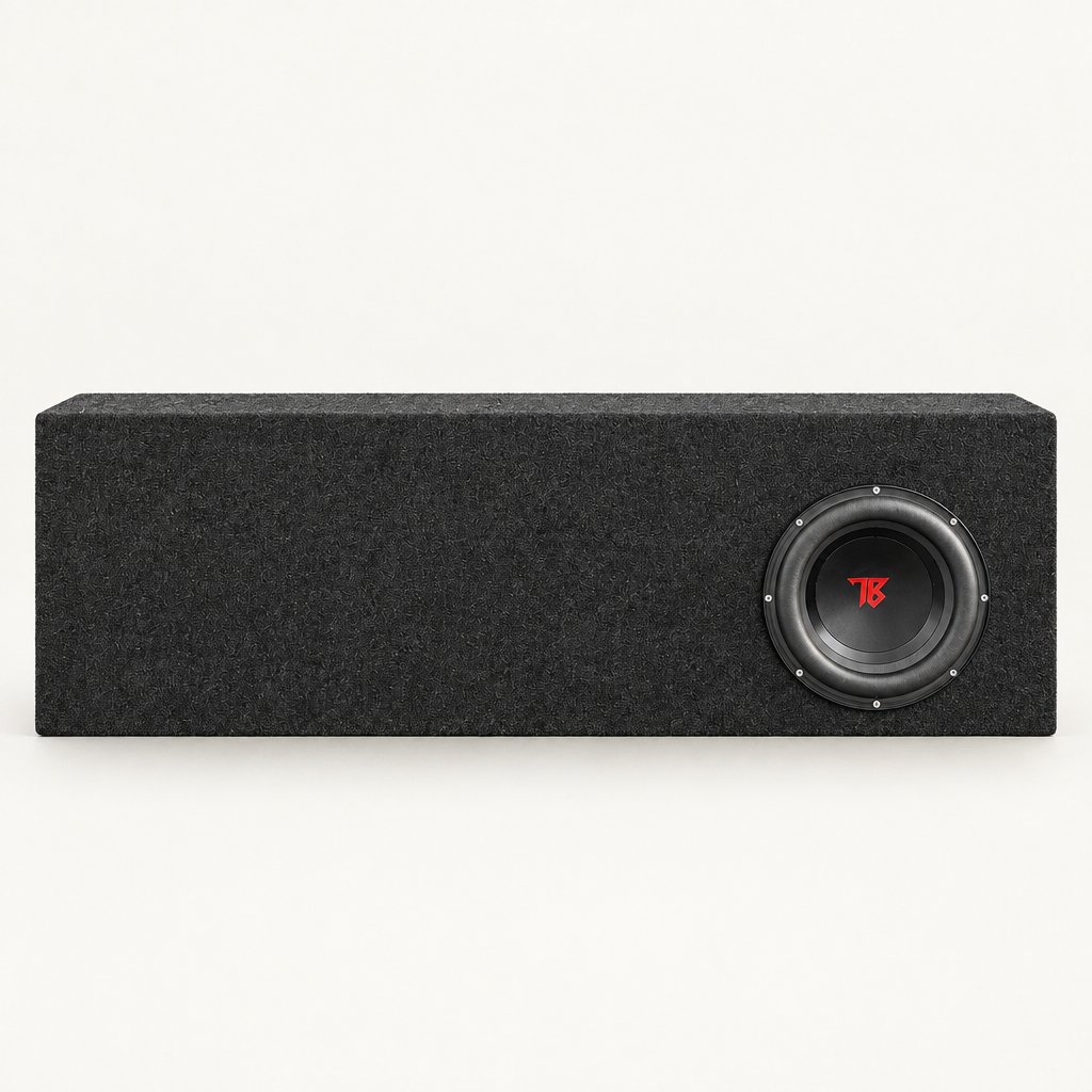 Single 10 inch Large Truck System speaker enclosure on an off-white background, without truck