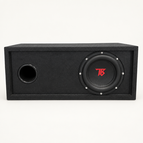 Small Truck and SUV speaker enclosure on a clean off-white background